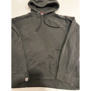 Russell Premium Fleece Pullover Hoodie Black XL Hooded Pockets Men's